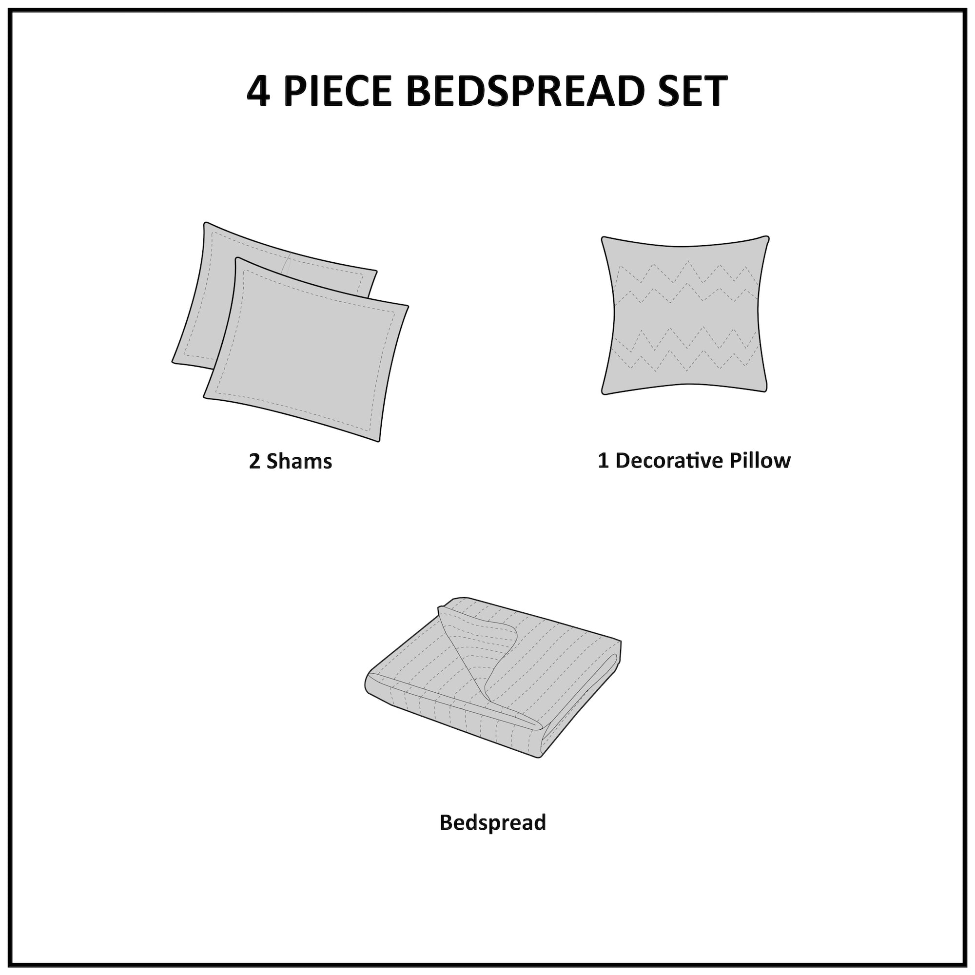 Madison Park King Breanna 4-Piece Cotton Reversible Tailored Bedspread Set, Khaki