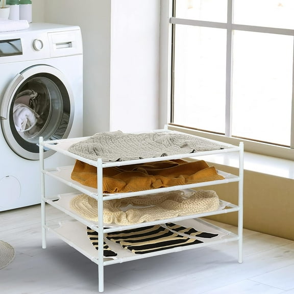 Sweater Drying Rack, 4-Pack Stackable Mesh Clothes Drying Rack, Laundry Drying Rack for Sweaters, Socks, Toys, White