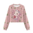thumbnail image 6 of Xoenoiee Christmas Axolotl Tree Snowflake Star Print Girls Sweatshirt Crop Tops for Teens Xmas Cropped Crewneck Pullover Long Sleeve Shirts, 5-6 Years, 6 of 7