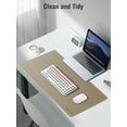 thumbnail image 3 of Miroddi Desk Pad Protector, Office PU Leather Mouse Mat, 31.5 x 15.7, Waterproof & Non-Slip Base Large Mouse Pad for Home, Light Taupe, 3 of 6
