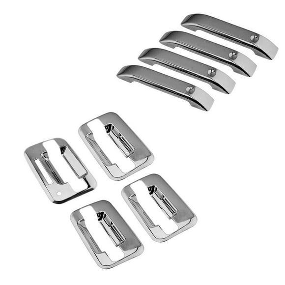 SEGADEN Poignée de Porte Chromée Compatible avec FORD F-150 F150 2005-2008 LINCOLN Mark LT 2004-2014 (4 Portes avec Coussin de Clé Sans Trou de Serrure Passager) XG7705