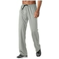 thumbnail image 2 of Pantalones deportivos rectos y elegantes para hombre, de longitud completa, lisos, holgados e informales, de poliéster, 2 of 9