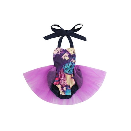 

Felcia Baby Girl Halloween Cosplay Romper Dress Print Backless Jumpsuit 0-24M
