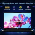 thumbnail image 5 of 17.3" IPS FHD-Gaming-Laptop, 8 Cores AMD Ryzen 7 6800H 32GB DDR5 RAM 1TB SSD (Beat i7-12700H Up to 4.7GHz) AMD Radeon 680M GPU-Computer with 100W Type-C Backlit Keyboard Fingerprint(Black), 5 of 7