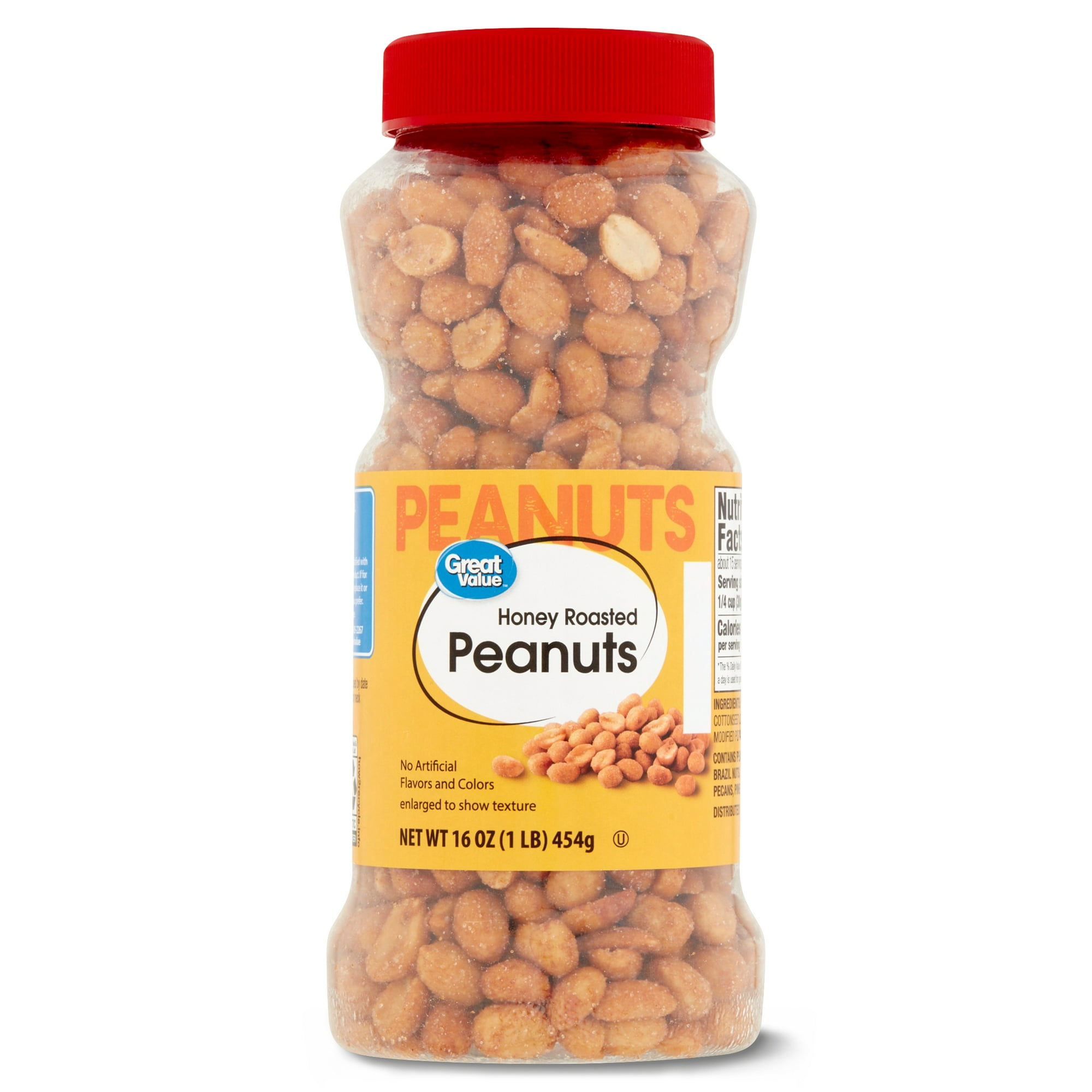 Great Value Honey Roasted Peanuts, 16 oz, Jar
