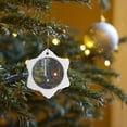 thumbnail image 7 of 3drose, Usa, Oregon, Columbia River Gorge. View of Multnomah Falls., 3 inch Snowflake Porcelain Ornament, 7 of 7