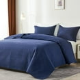 thumbnail image 2 of King Quilt Bedding Set,Navy Blue Ultrasonic King/Cal King Quilt Set,Lightweight Soft Bedspread Coverlet,Modern Style Coin Pattern Bed Cover for All Seasons,3 Piece(1 Quilt,2 Pillow Shams), 2 of 6