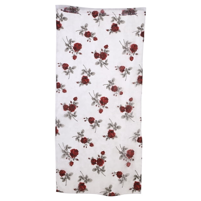 Cortina transparente para ventana con estampado de rosas románticas de 1x2m para hogar, Hotel, balcón decorativo, cortina transparente (rojo)