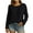 Black, variant on Fall Tops for Women Long Sleeve Round-Neck Casual T-shirt Blue XXL