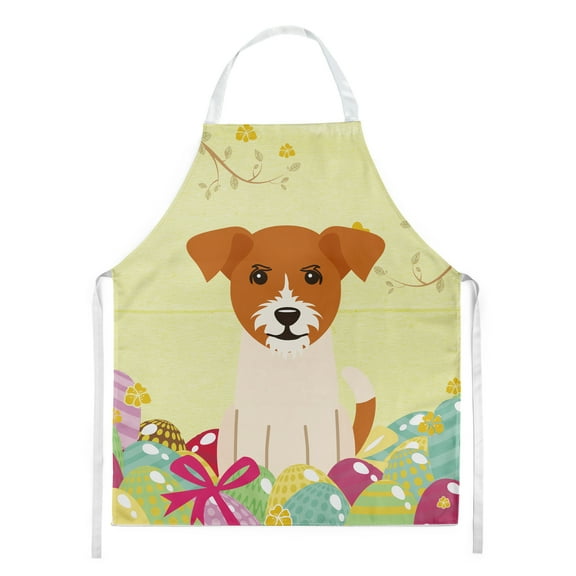 Carolines Treasures BB6108APRON Easter Eggs Jack Russell Terrier Apron Large multicolor