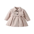 thumbnail image 1 of Bébé Fille Automne Hiver Robe Manteau Manches Longues Bouton une Ligne Veste Trench Top Kaki90, 1 of 6
