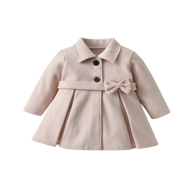 Bébé Fille Automne Hiver Robe Manteau Manches Longues Bouton une Ligne Veste Trench Top Kaki90