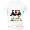 thumbnail image 2 of Halloween Costumes for Men Cute Ghost Print Halloween Tshirts Plus Size Short Sleeve Holiday Halloween Tee Tops, 2 of 5