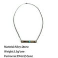 [Boho Minimalist Jewelry] Turquoise Bar Necklace Fashion Geometric
