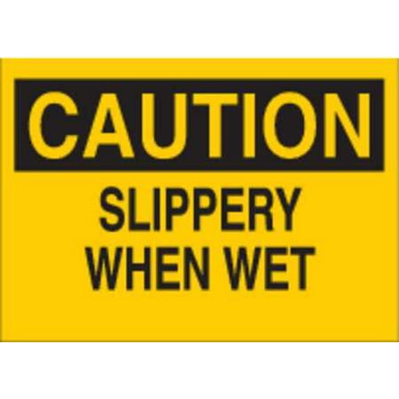 BRADY 25600 Caution Sign, 7 x 10In, BK/YEL, ENG, Text