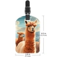 thumbnail image 6 of Square 2Pack PU Leather Alpaca Cruise Luggage Tag with Privacy Cover and Name ID Tag for Travel Handbags Backpacks Luggage Tags, 6 of 6