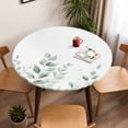 thumbnail image 5 of Watercolor Leaves Elastic Fitted Round Table Cover Green Waterproof Outdoor Tablecloth for Holiday Party, Picnic, Patio & Dining Fits Tables Up to 45"-54", 5 of 8