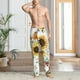 thumbnail image 2 of Balery Sunflowers Leaves And Birds Pantalones de pijama para hombre, pijama ultraligero, pantalón de descanso-Medium, 2 of 6