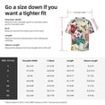 thumbnail image 3 of PAYOHTO Bird Butterfly Rose Beige Mens Hawaiian Casual Short-sleeved Shirt Tropical Summer Beach Button Down Shirts, 3 of 7