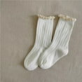 thumbnail image 2 of Povozer Little Girls Vintage Ruffle Ankle Lace Socks Toddler Girl Boot Socks(White,3-5Y), 2 of 3