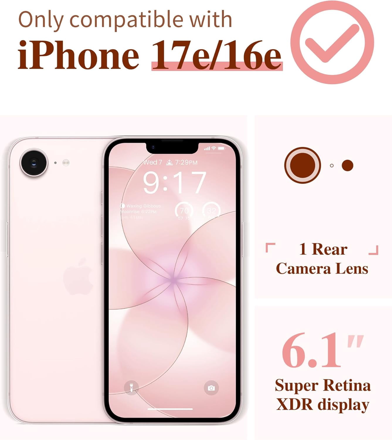 for iPhone 17e Case & iPhone 16e Case, [Non-Yellowing][Military-Grade Protection] Hard PC&TPU Bumper, Floral Shockproof Protective Clear Phone Case (Floratopia/Colorful)