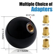 Round 8 Ball Shift Knob 5 6 Speed Billiard Pool Ball Gear Shifter Knob for Manual Automatic Vehicles with Adapters M12x1.25 M8x1.25, M10x1.25, M10x1.5