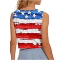 thumbnail image 6 of AGWOLF Women's Independence Day Tank Tops Plus Size Patriotic Red White and Blue Graphic Tees Cute Sleeveless T Shirts Camisole Soft Crew Neck Tanks Blue S, 6 of 6