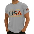 thumbnail image 4 of 250th Anniversary USA Shirts for Men Plus Size Loose Short Sleeve Red White and Blue Print Tshirts Round Neck 4th of July Celebration Party Tops Independence Day Patriotic Tees, 2XL, 4 of 4