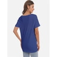 thumbnail image 6 of Women's V-Neck T-Shirt - Casual Short Sleeve Loose Fit Tee - Soft Comfortable Basic Top, 6 of 6