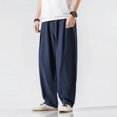 thumbnail image 2 of Pantalones holgados para hombre, estilo harén, de lino, estilo hip hop, holgados, estilo coreano, para otoño e invierno, 2024, 2 of 5
