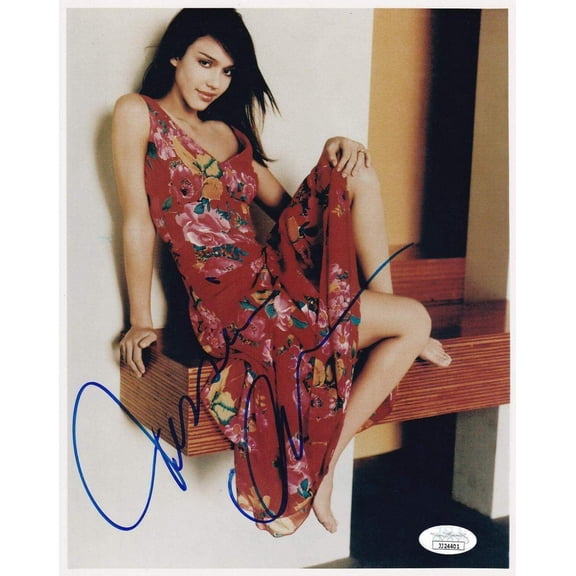 Jessica Alba autographed sexy 8x10 vintage photo JSA