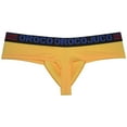 thumbnail image 2 of Botmois Men Solid Cheeky Boxers Thong Pouch Brazilain Bikini 1/3 Rear Coverage Briefs Underwear Yellow L, 2 of 3