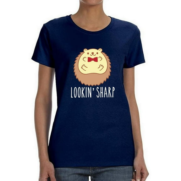 Lookin' Sharp Hedgehog Shaped T-Shirt Women -Smartprints Designs, Female XX-Large
