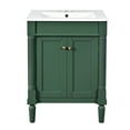 thumbnail image 4 of 24'' Bathroom Vanity with Top Sink, 2-Tier Modern Bathroom Storage Cabinet, Single Sink Bathroom Vanity, Large Storage Shelves, 4 of 9