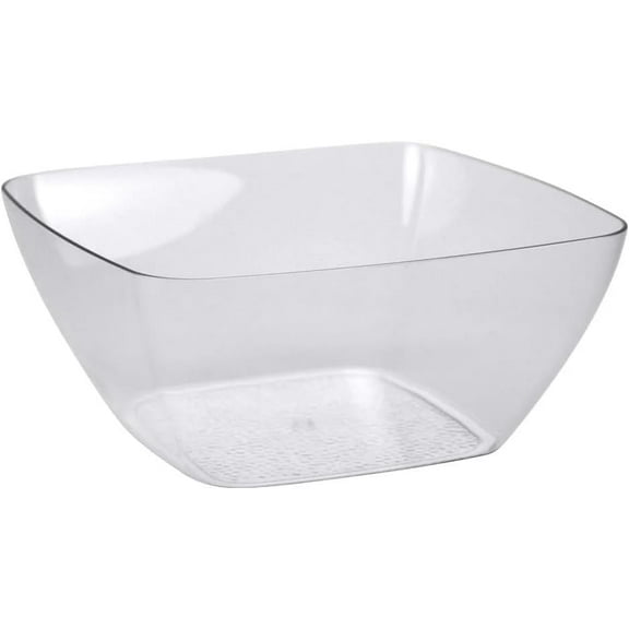 EcoQuality 146 oz Clear Acrylic Serving Plastic Bowl – Large Disposable Salad Bowl for Parties Catering Events Buffets Fruit Snacks and Table Displays (1)