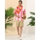 thumbnail image 3 of Camisas hawaianas manga corta botones botones a rayas playeras Rosa blanco T XXL, 3 of 6