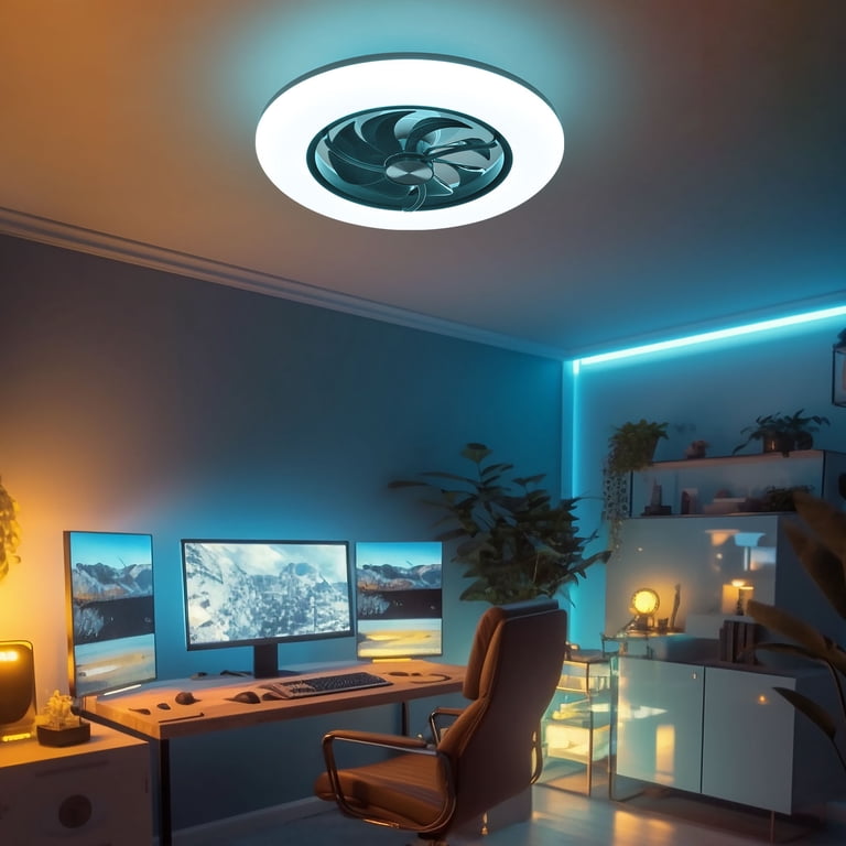 CHANFOK 22" Smart Low Profile Ceiling Fan With Light – Alexa/Google Assistant/App Control, RGB Backlight, 6 Speeds, Reversible, Dimmable