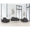 thumbnail image 2 of Home Roots 329677 Tasteful Leather Sofa Set, Dark Grey - 93 in., 2 of 6