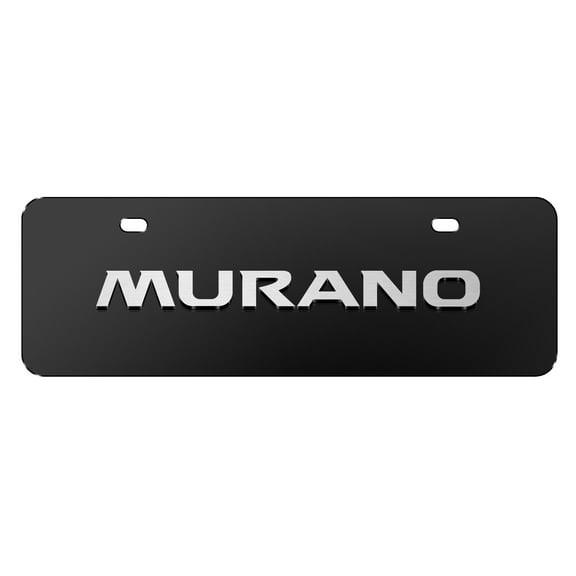Nissan Murano 3D European Look Half-Size Black Stainless Steel License Plate