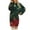 Dark Green, variant on Women's Round Neck Casual Long Sleeve Plush Christmas Printed Dresses, Festive Fall and Winter Wear for Holiday Parties, Cozy and Soft Material,Dark Green,2XL
