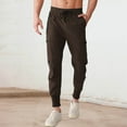 thumbnail image 2 of Men's Stretch Woven Running Training Pants with Drawstring Leg Cinching Workout Sports Trousers for Casual Wear Men's Pants for Travel Casual Beach, 2 of 4