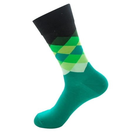 

Cloud Living 1 Pair Men Cotton Warm Soft Socks Gradient Color Middle Tube Socks (Green)
