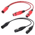 thumbnail image 5 of 0.5M Black 3Pin XLR 1 Male to 2 Female Audio Extension Cable Microphone Y Splitter Audio Cord Line for Mixer Mic, 5 of 6