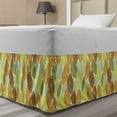 thumbnail image 1 of Leaves Bed Skirt, Soft Colored Autumn Leaves with Stripes as Ribs and Nervures of Foliage in Repeat, Elastic Bedskirt Dust Ruffle Wrap Around for Bedding Decor, 4 Sizes, Multicolor, by Ambesonne, 1 of 2