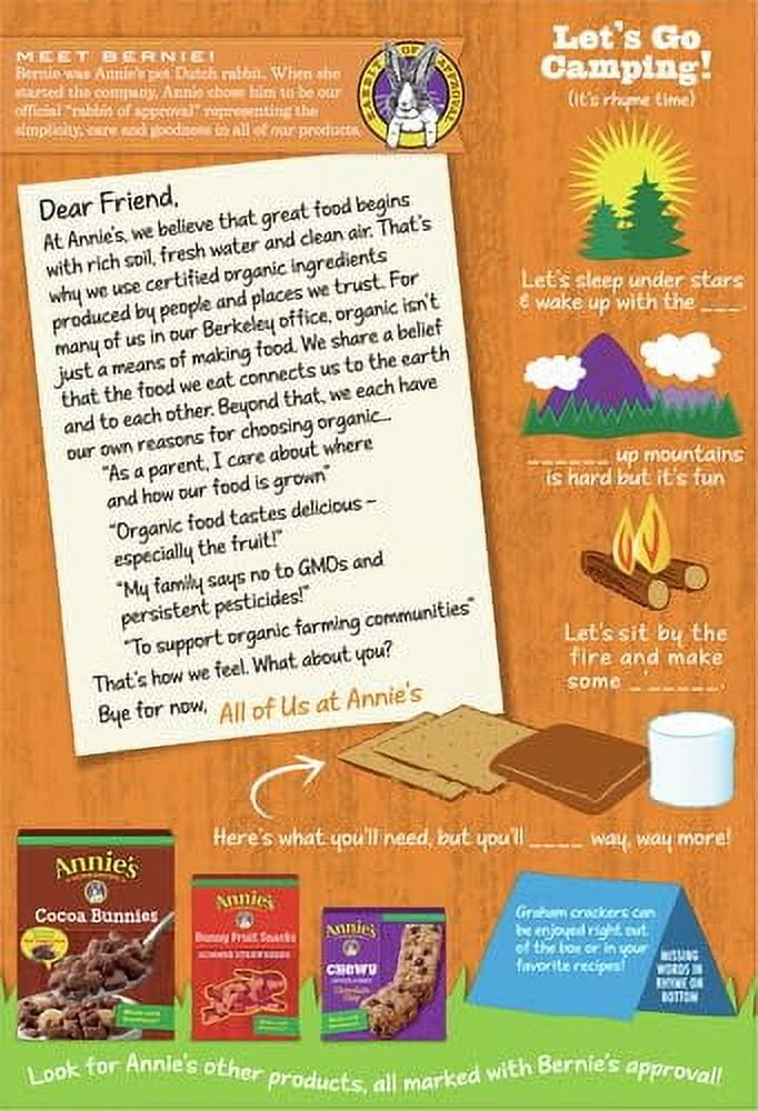 (Pack of 12) Annie's Organic Honey Graham Crackers, 14.4 oz