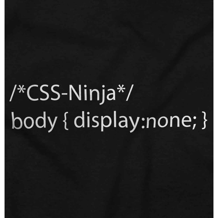 CSS Ninja Computer Tech Coder Geek Funny Ringer T Shirt Tee Shirts Men  Women