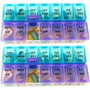 MEDca Twice-a-Day Pill Organizer Weekly, Multicolor, 2 Pack