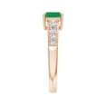 thumbnail image 6 of ANGARA Natural 1.5 Ct East West Emerald Solitaire Ring with Diamond Accents in 14K Rose Gold for Women (Size-8x6mm) | May Birthstone, Anniversary, Jewelry Gift for Women | Natural Emerald Ring, 6 of 12