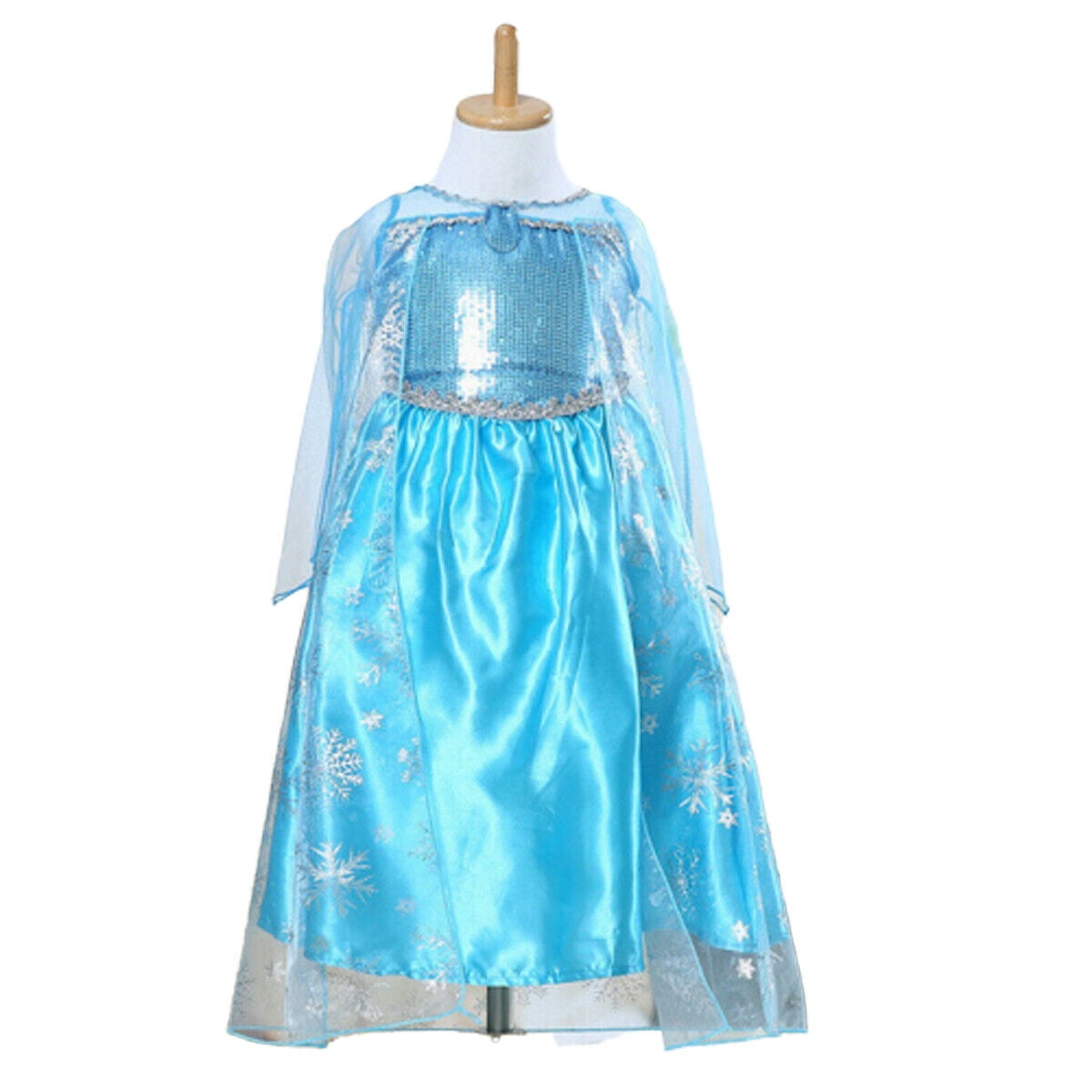 Frozen Elsa Party Dress Blue Fancy cosplay childrens fancy dress gown new kids 