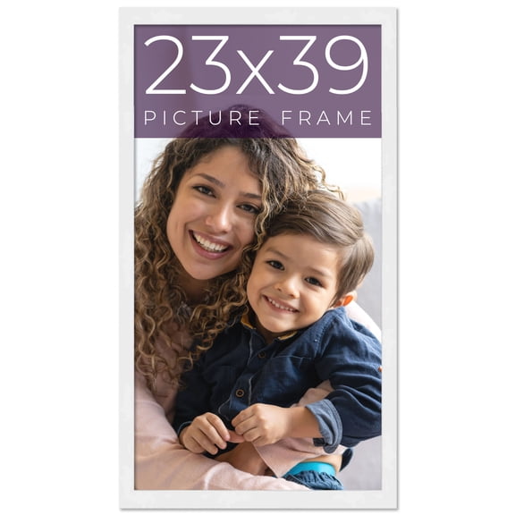23x39 Frame White Real Wood Picture Frame Width 0.75 inches | Interior Frame Depth 0.5 inches |